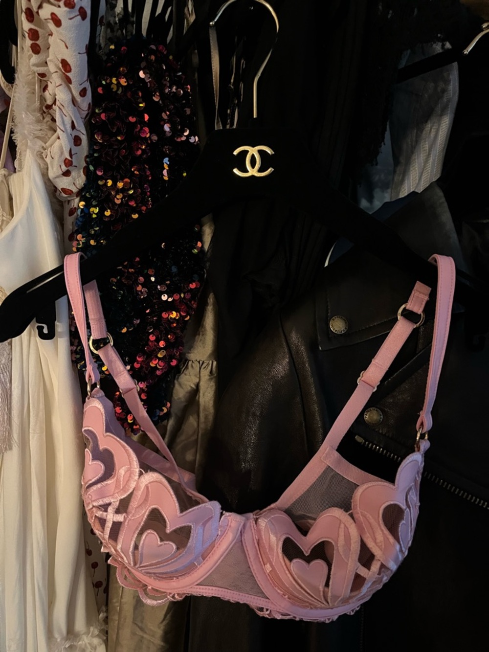 HONEY BIRDETTE PINK LACE BRA size 32DD 🎀🎀🎀🎀🎀🎀
